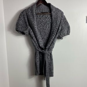 BCBGMAXAZRIA - Black and White Wrap Sweater - Large